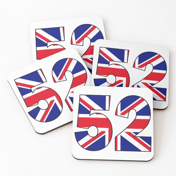 Item preview, Number 52 with UK flag on the background designed and sold by AllShirts21.