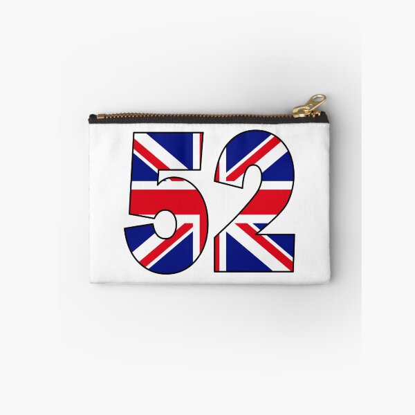 Item preview, Number 52 with UK flag on the background designed and sold by AllShirts21.