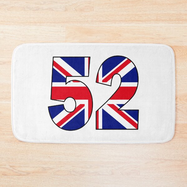 Item preview, Number 52 with UK flag on the background designed and sold by AllShirts21.