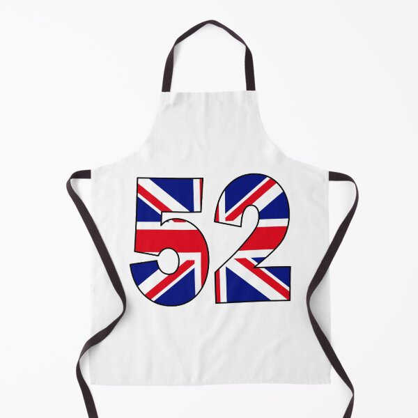 Item preview, Number 52 with UK flag on the background designed and sold by AllShirts21.