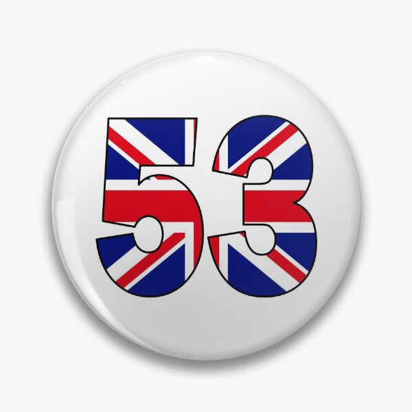 Item preview, Number 53 with UK flag on the background designed and sold by AllShirts21.