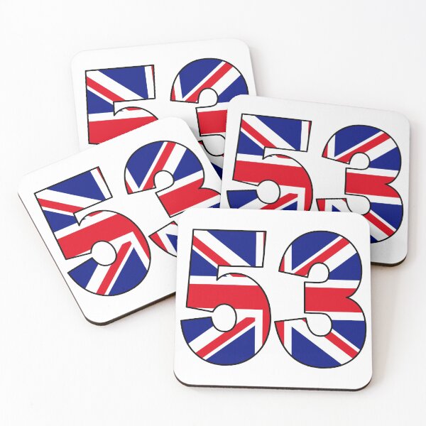 Item preview, Number 53 with UK flag on the background designed and sold by AllShirts21.