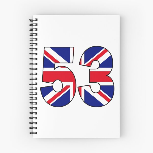 Item preview, Number 53 with UK flag on the background designed and sold by AllShirts21.