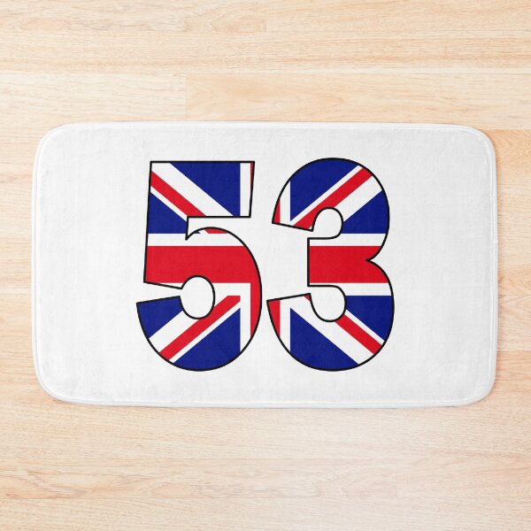 Item preview, Number 53 with UK flag on the background designed and sold by AllShirts21.