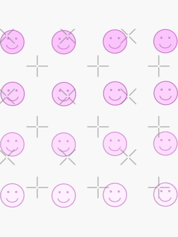 Thumbnail 3 of 3, Sticker, Pack of cute purple smilies designed and sold by Pastel-PaletteD.