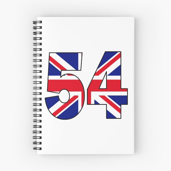 Item preview, Number 54 with UK flag on the background designed and sold by AllShirts21.