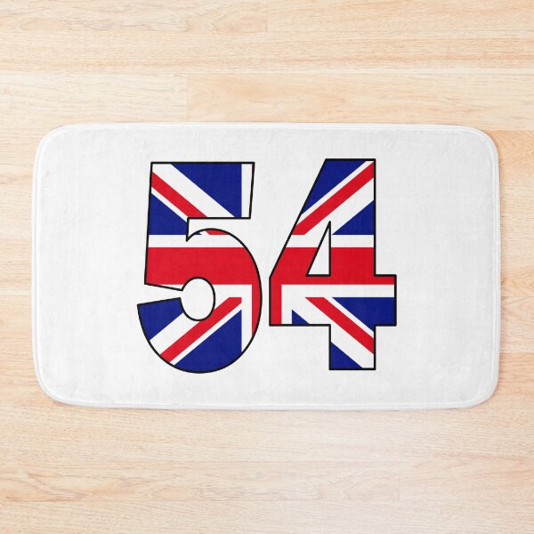 Item preview, Number 54 with UK flag on the background designed and sold by AllShirts21.