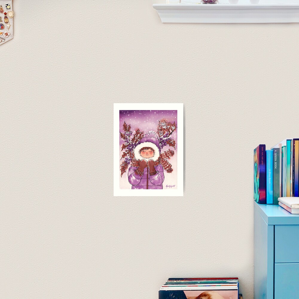 The Girl with Warm Winter Clothes Art Print