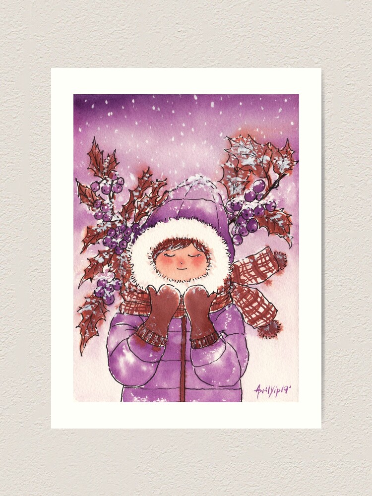 Alternate view of The Girl with Warm Winter Clothes Art Print