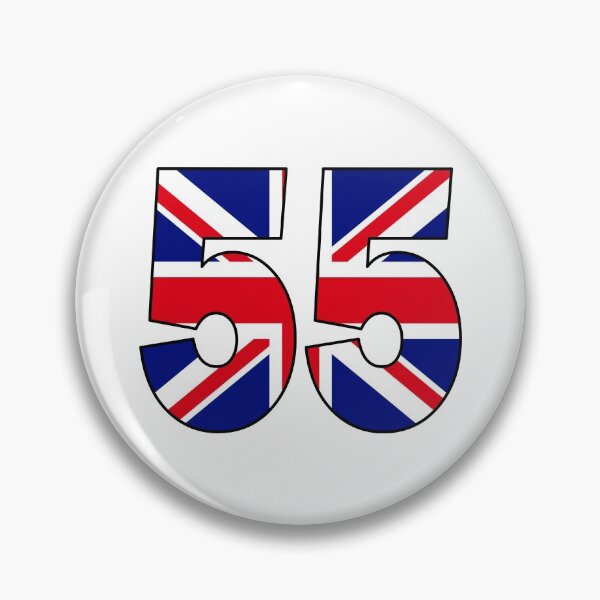 Item preview, Number 55 with UK flag on the background designed and sold by AllShirts21.
