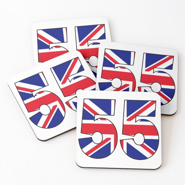 Item preview, Number 55 with UK flag on the background designed and sold by AllShirts21.
