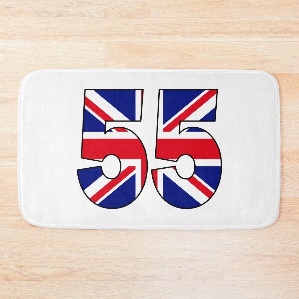 Item preview, Number 55 with UK flag on the background designed and sold by AllShirts21.