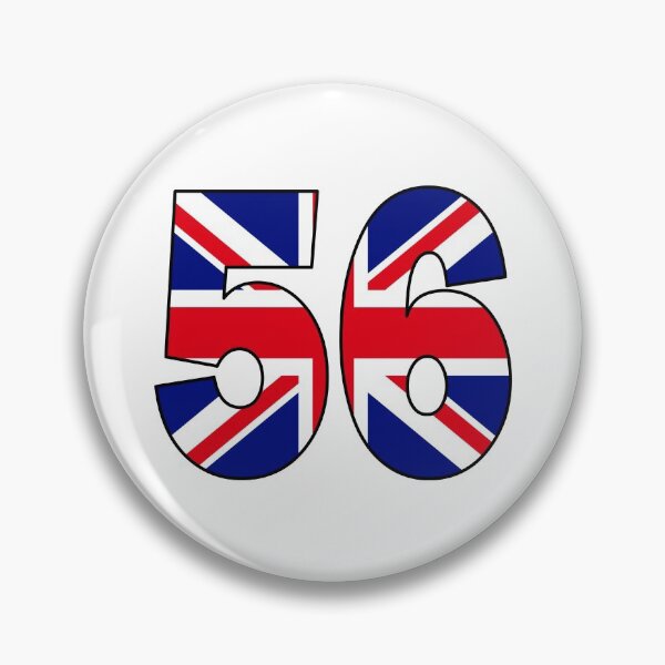 Item preview, Number 56 with UK flag on the background designed and sold by AllShirts21.