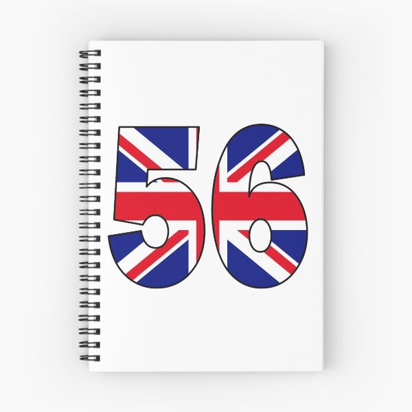 Item preview, Number 56 with UK flag on the background designed and sold by AllShirts21.
