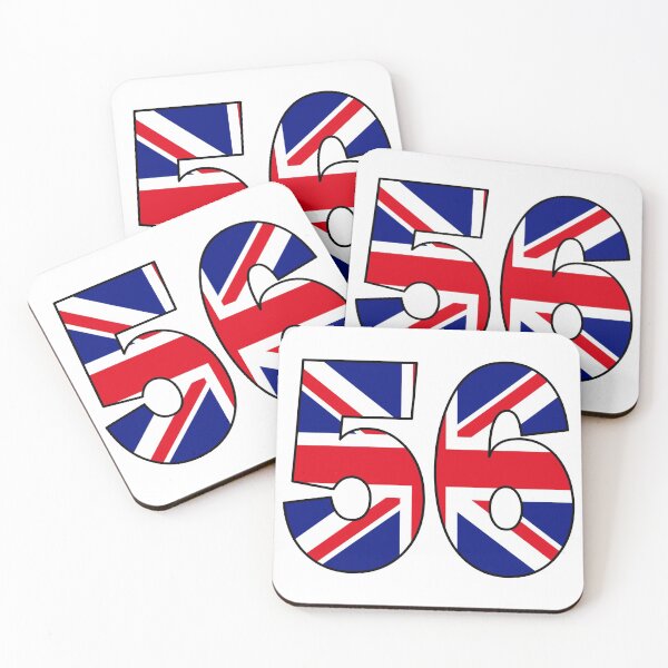 Item preview, Number 56 with UK flag on the background designed and sold by AllShirts21.