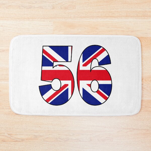 Item preview, Number 56 with UK flag on the background designed and sold by AllShirts21.