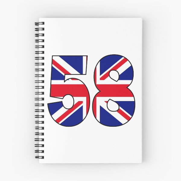 Item preview, Number 58 with UK flag on the background designed and sold by AllShirts21.