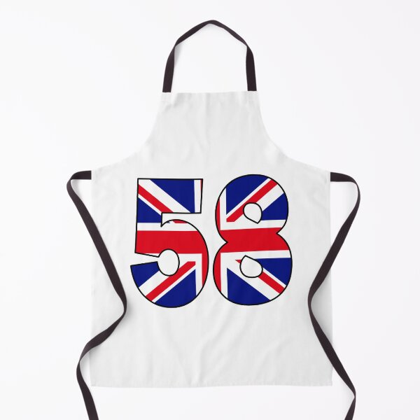 Item preview, Number 58 with UK flag on the background designed and sold by AllShirts21.