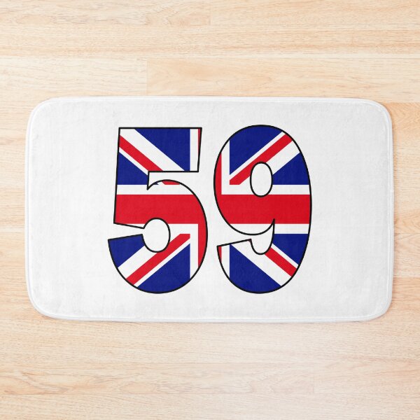 Item preview, Number 59 with UK flag on the background designed and sold by AllShirts21.