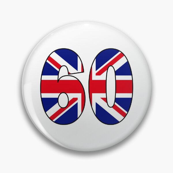 Item preview, Number 60 with UK flag on the background designed and sold by AllShirts21.