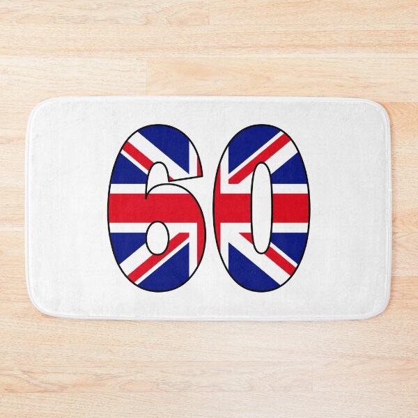 Item preview, Number 60 with UK flag on the background designed and sold by AllShirts21.