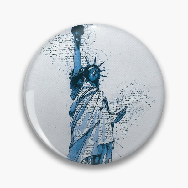 Item preview, Statue of LIBERTY New York Monument Vintage Blue Art Style designed and sold by Naumovski.