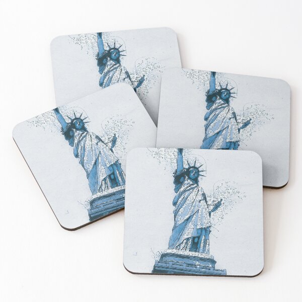 Item preview, Statue of LIBERTY New York Monument Vintage Blue Art Style designed and sold by Naumovski.