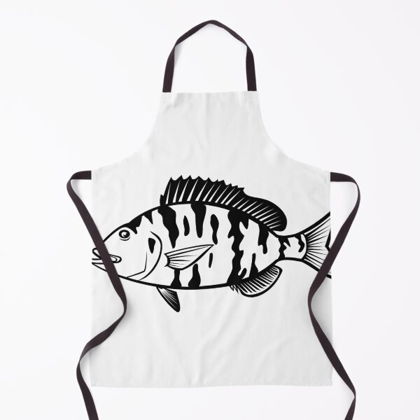 Item preview, Pigfish Orthopristis Chrysoptera or Piggy Perch Side View Cartoon Black and White designed and sold by patrimonio.