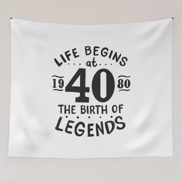 Item preview, 40th Birthday Life Begins At 40, Legends Born 1980 designed and sold by haselshirt.