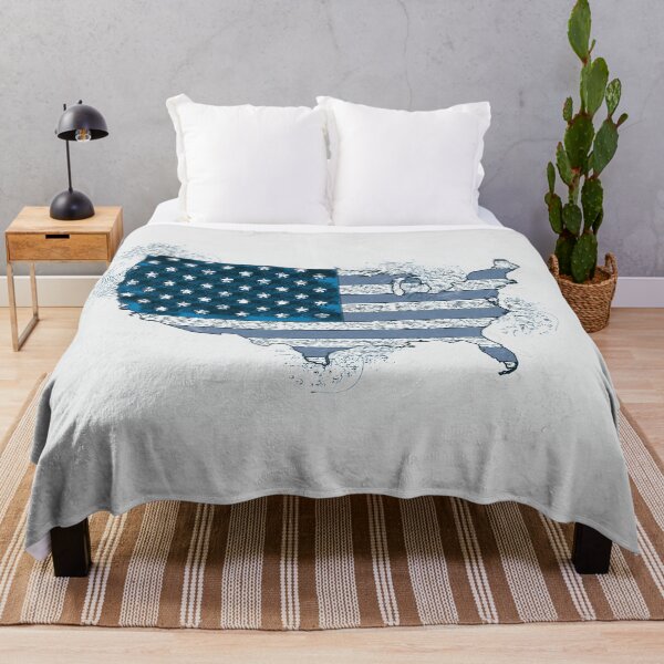 Item preview, Vintage USA Map with American Flag Blue Abstract designed and sold by Naumovski.