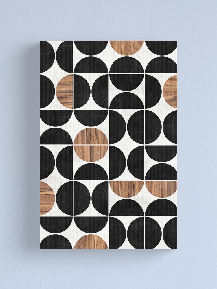 Alternate view of Mid-Century Modern Pattern No.1 - Concrete and Wood Canvas Print