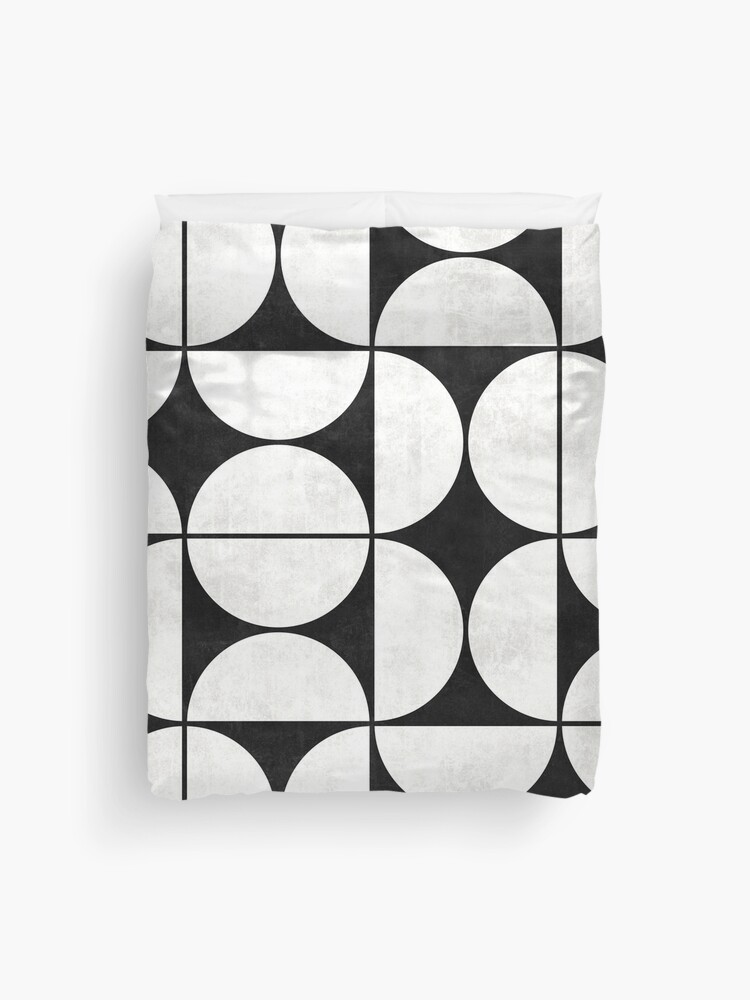 Mid-Century Modern Pattern  - Black and White Concrete