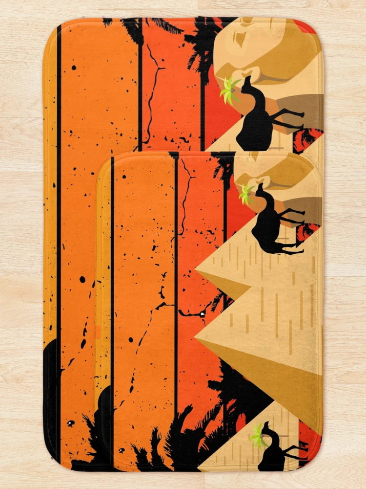 Thumbnail 5 of 6, Bath Mat, Pyramids Retro Vintage Design designed and sold by Ribsa.