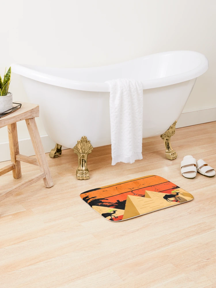 Thumbnail 2 of 6, Bath Mat, Pyramids Retro Vintage Design designed and sold by Ribsa.