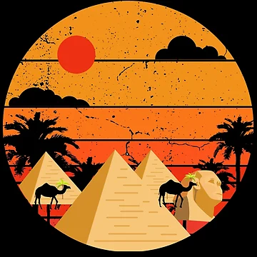 Artwork thumbnail, Pyramids Retro Vintage Design by Ribsa