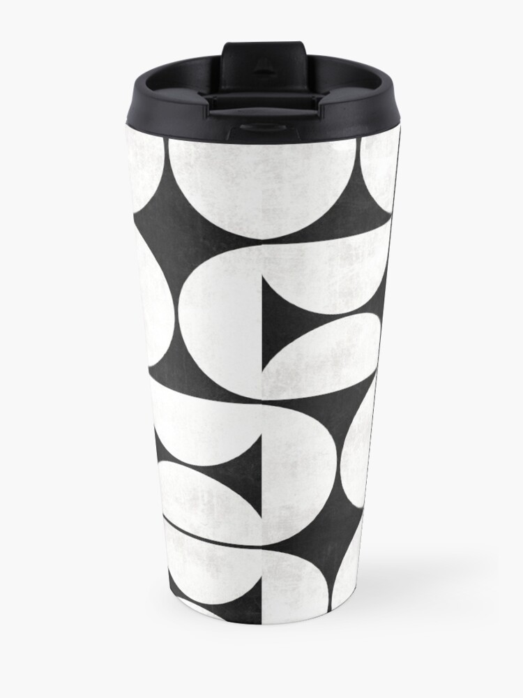 Mug isotherme ''Modèle moderne du milieu du siècle n ° 2 - Béton noir et blanc' : autre vue