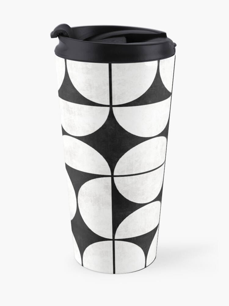 Mug isotherme ''Modèle moderne du milieu du siècle n ° 2 - Béton noir et blanc' : autre vue