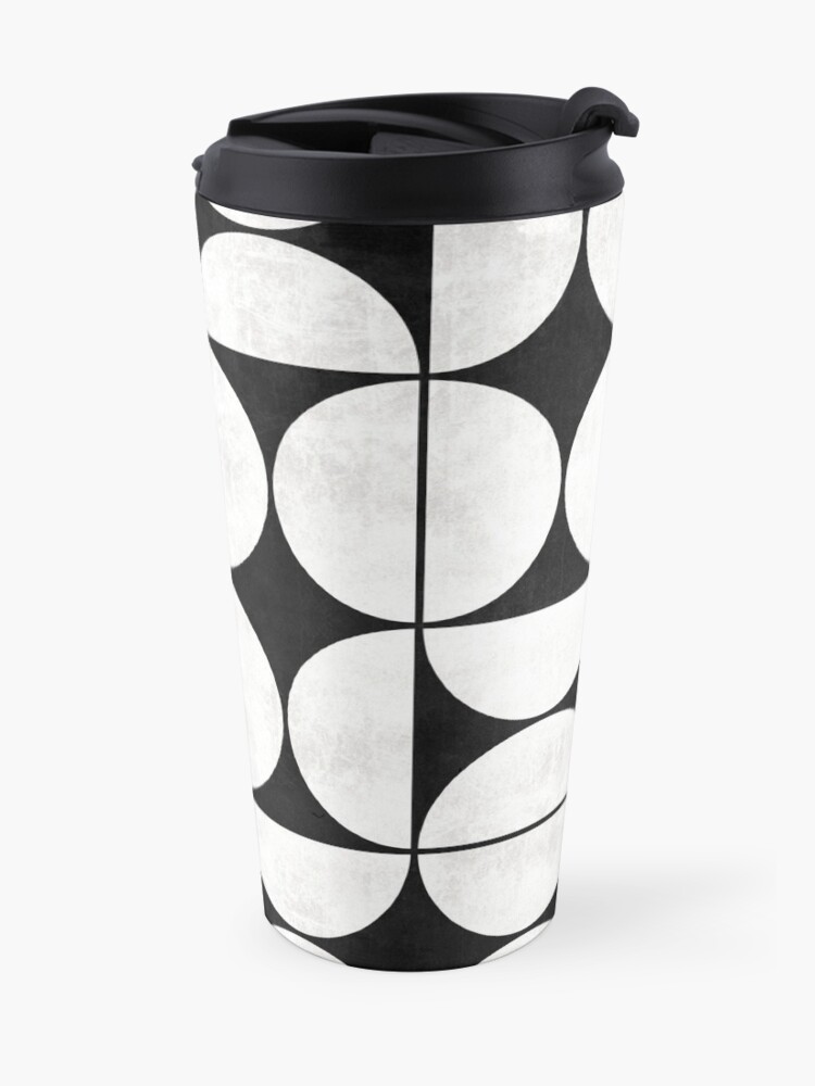 Mug isotherme ''Modèle moderne du milieu du siècle n ° 2 - Béton noir et blanc' : autre vue