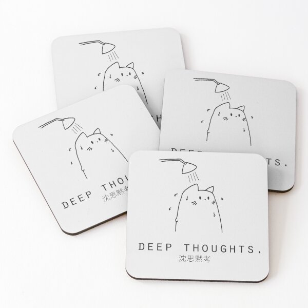 Item preview, Deep Thoughts Japanese Kawaii Cat Minimalist/Simple Art designed and sold by Neroaida.