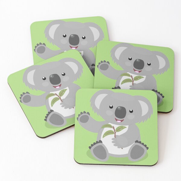 Item preview, Cute happy koala waving cartoon illustration designed and sold by FrogFactory.