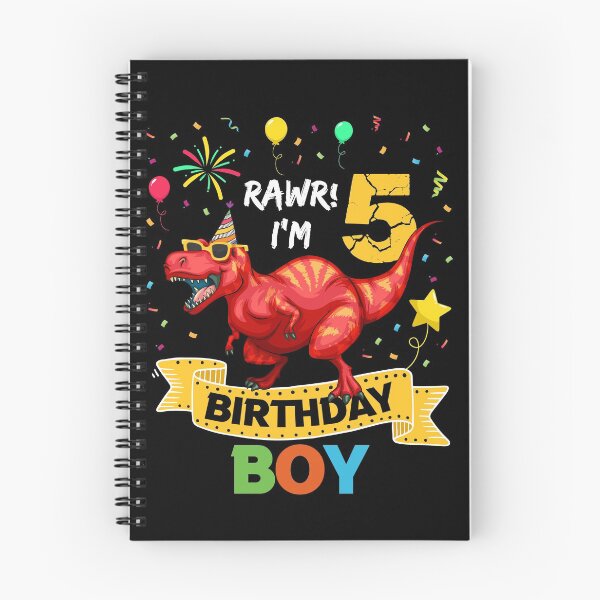 Item preview, Rawr Dinosaur Birthday Boy 5 Year Old designed and sold by 4designpro.