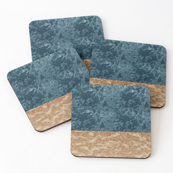 Item preview, Sky teal velvet and golden luxe designed and sold by peggieprints.