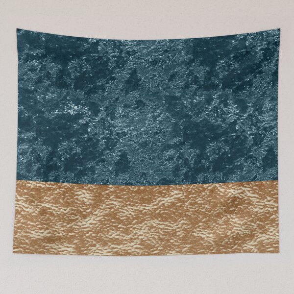 Item preview, Sky teal velvet and golden luxe designed and sold by peggieprints.
