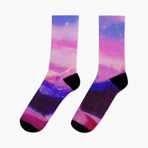Item preview, Pink lofi mountain range  designed and sold by WanderAesthetic.