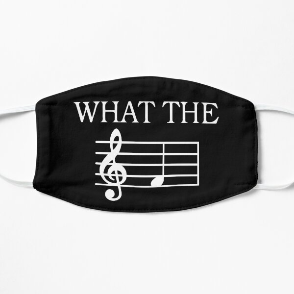 What The F clave de sol, pianista, amante de la música, piano, clave de sol, clave de sol, música, notas musicales, corazón, músico, festival, coro, banda Mascarilla plana