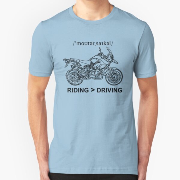 Adventure Bike Style Illustration Slim Fit T-Shirt
