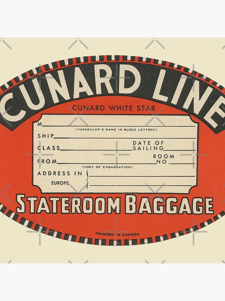 Cunard Luggage Label Tote Bag