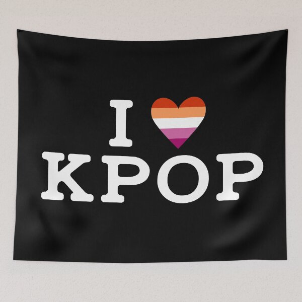 Item preview, I LOVE KPOP Lesbian Pride Flag LGBTQ+ CUTE Quote Rainbow designed and sold by SugarSaint.