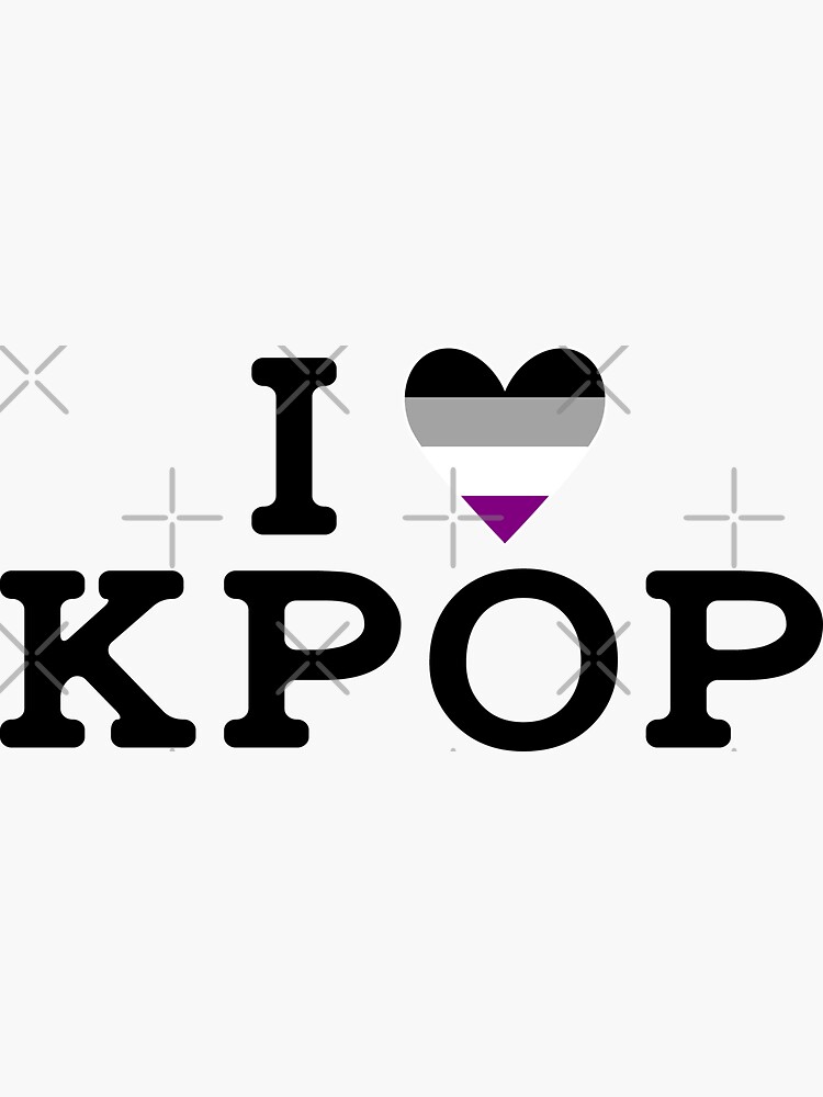 I LOVE KPOP Asexual Ace Pride Flag LGBTQ+ CUTE Quote Rainbow