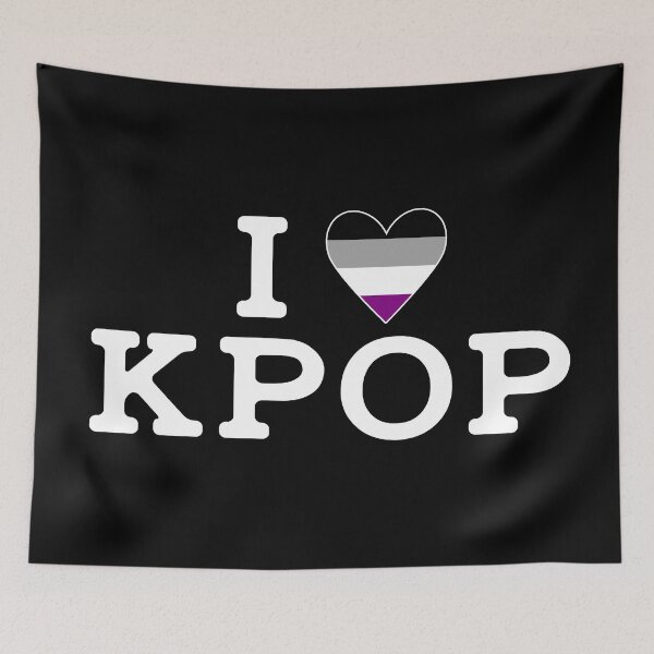 Item preview, I LOVE KPOP Asexual Ace Pride Flag LGBTQ+ CUTE Quote Rainbow designed and sold by SugarSaint.